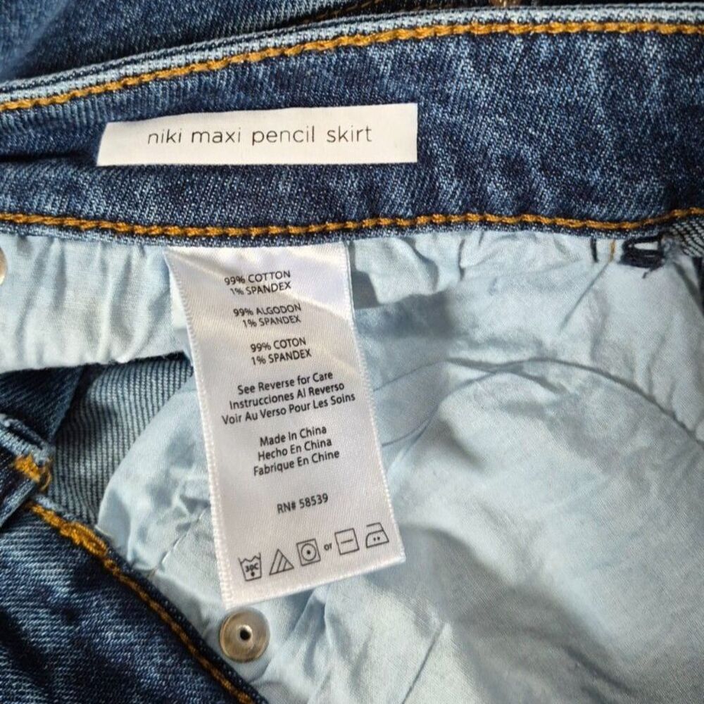 sts blue Niki Denim Pencil Maxi Skirt Size 27/4 - Long Jean Boho Western Style - Picture 10 of 11